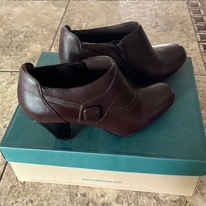 Clarks brown ankle boots.